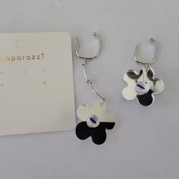 Floral Mirrored MOD Ear Cuff or Earrings - Picture 2 of 2